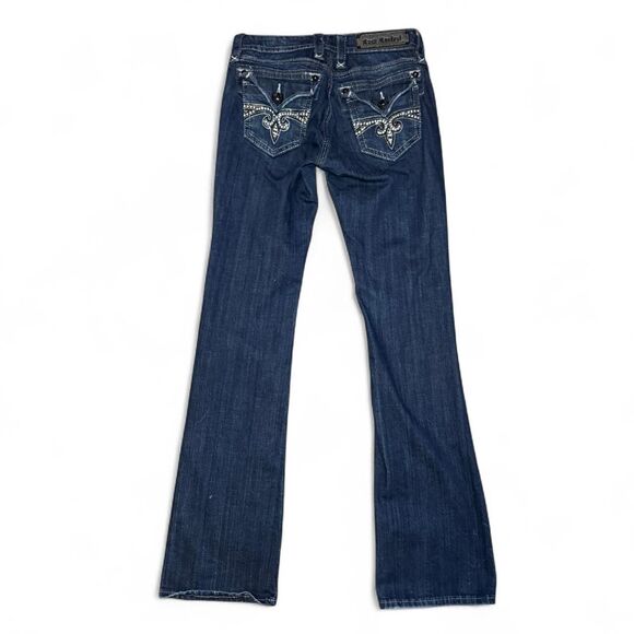 Rock Revival Women’s Size 28 Sora Bootcut Jeans Dark Wash Embellished Flap Pocke - Picture 3 of 7